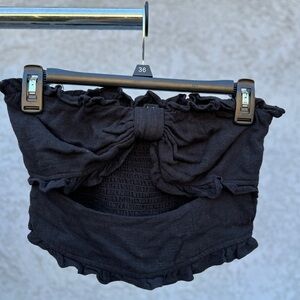 Black Ruffle Tube Top